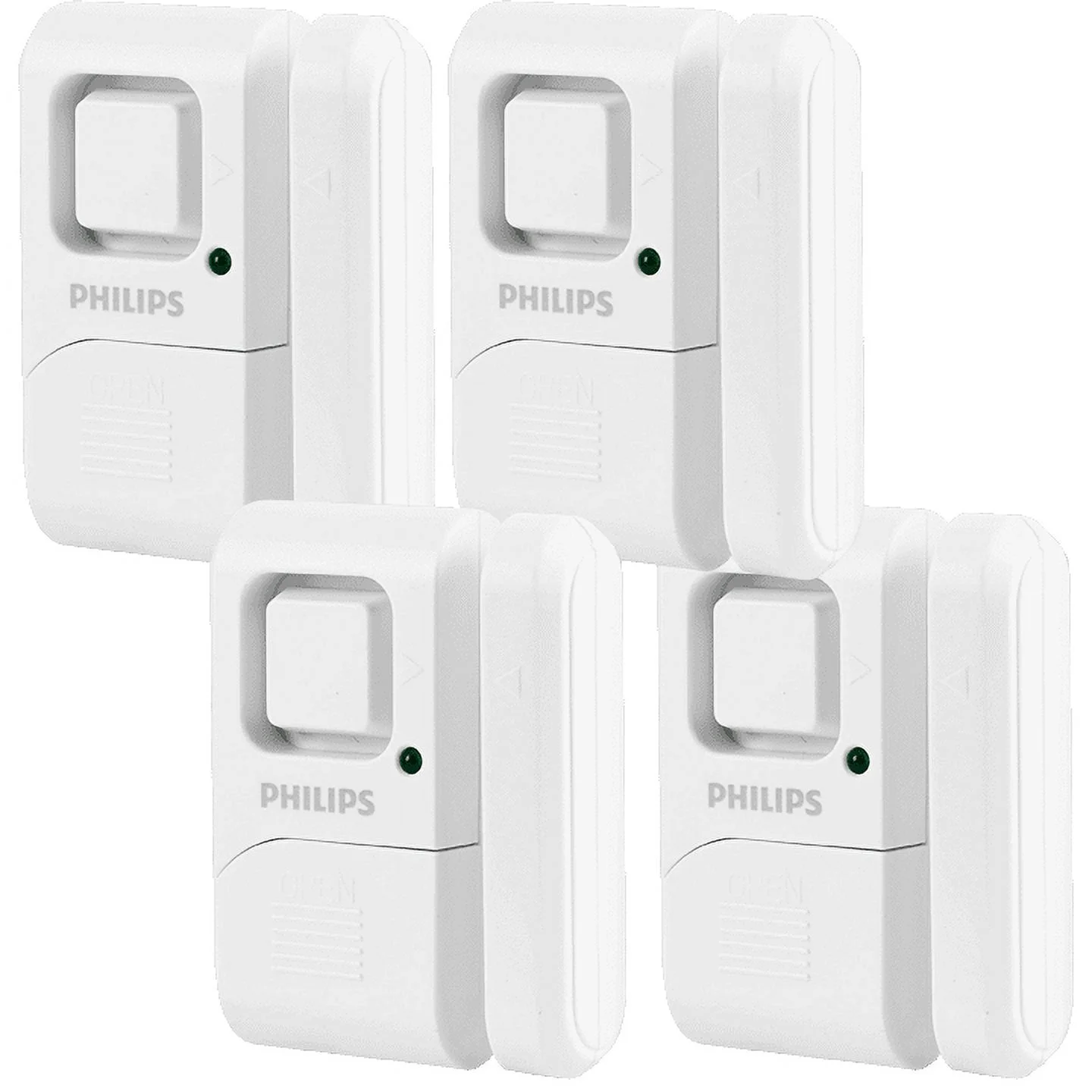 Philips Personal Security Window and Door Alarm, 4-Pack, White
